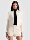 Alice And Olivia New Harvey Leather Jacket In White