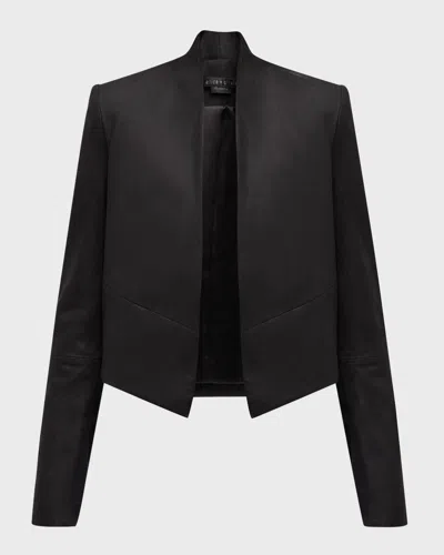 ALICE AND OLIVIA NEW HARVEY SUEDE OPEN-FRONT JACKET