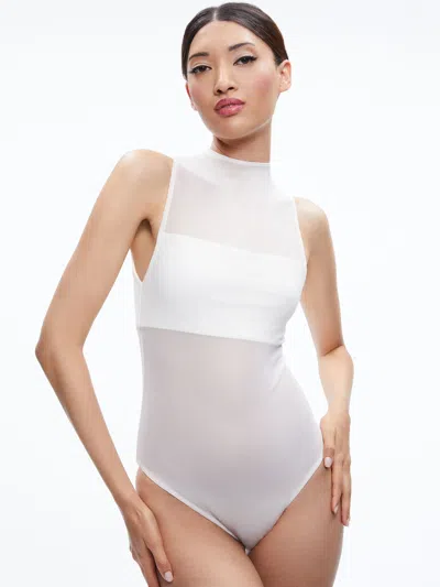 Alice And Olivia Nichol Bodysuit In Ecru