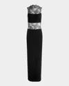 Alice And Olivia Nichol Sleeveeless Lace Maxi Dress In Black