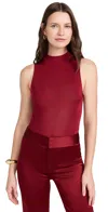 Alice And Olivia Nichol Sleeveless Thong Bodysuit Garnet In Garnet