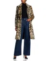 Alice And Olivia Nicholas Oversized Faux Fur Coat In Camel Black Jag