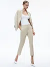 Alice And Olivia Nicky Chino Waistband Slim Ankle Pant In Latte