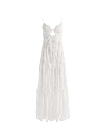 Alice And Olivia Nicky Paisley-embroidered Maxi Dress In White