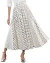 Alice And Olivia Nilda Sequin-embellished Tweed Midi Skirt In Beige