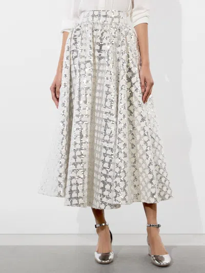 Alice And Olivia Nilda Voluminous Skirt In Neutrals