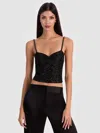 Alice And Olivia Nina Embellished Bustier Top In Black