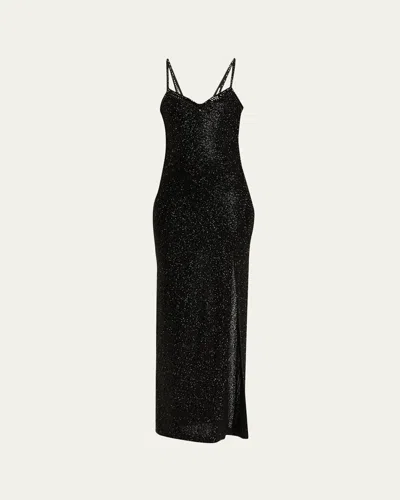 Alice And Olivia Nina Embellished Maxi Dress In Black