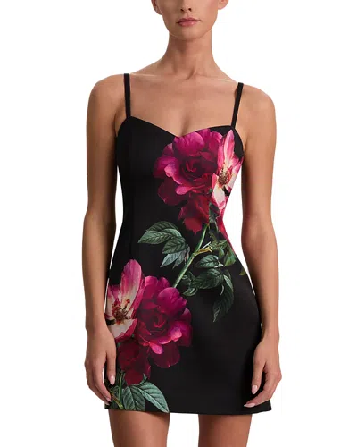 Alice And Olivia Nina Sweetheart Spaghetti Strap Dress In Black