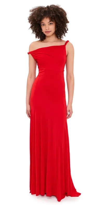 Alice And Olivia Noelia Twist Strap Maxi Dress Chili Pepper In Red