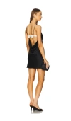 Alice And Olivia Noelie Cowl Back Mini Dress In 黑色&米白
