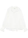 Alice And Olivia Norah Eyelet Tie-front Peasant Blouse In White