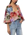 Alice And Olivia Norah Peasant Blouse In Multi