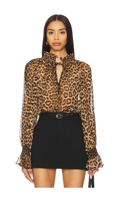 ALICE AND OLIVIA NORAH PEASANT BLOUSE