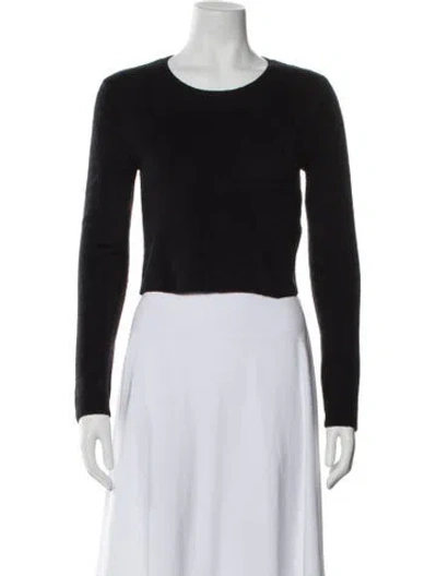 Pre-owned Alice And Olivia Nylon Crew Neck Sweater In Black