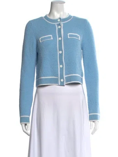 Pre-owned Alice And Olivia Nylon Crew Neck Sweater In Blue
