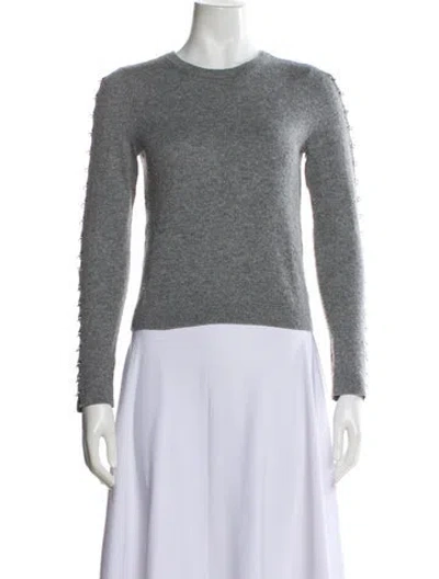 Pre-owned Alice And Olivia Nylon Crew Neck Sweater In Gray
