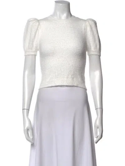 Pre-owned Alice And Olivia Nylon Crew Neck Sweater In Metallic/white