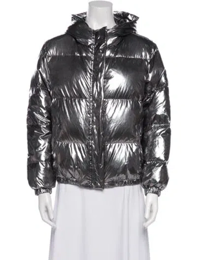 Pre-owned Alice And Olivia Nylon Down Jacket In Gray