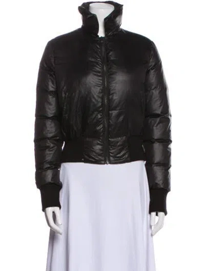 Pre-owned Alice And Olivia Nylon Faux Fur Jacket In Black
