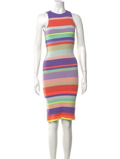 Pre-owned Alice And Olivia Nylon Knee-length Dress In Purple