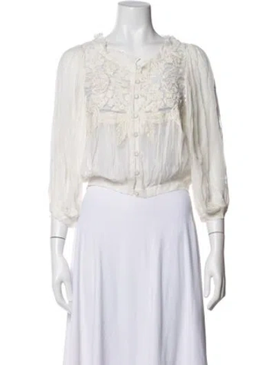 Pre-owned Alice And Olivia Nylon Lace Pattern Jacket In Neutral
