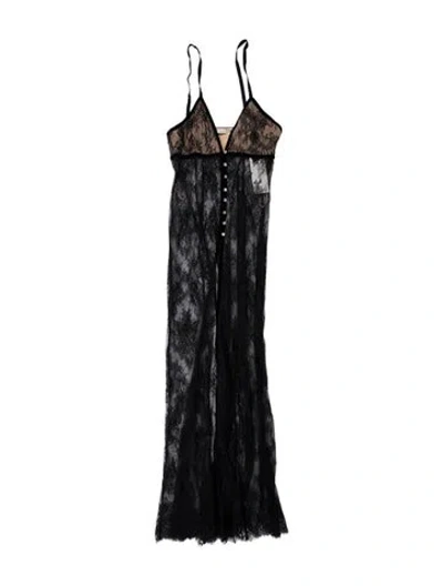Pre-owned Alice And Olivia Nylon Lace Trim Embellishment Nightgown