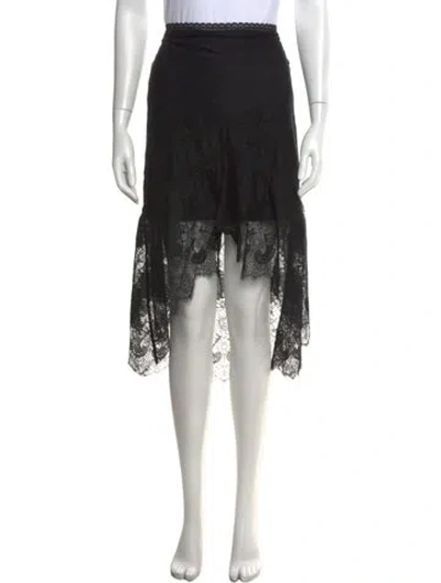 Pre-owned Alice And Olivia Nylon Midi Length Skirt In Black