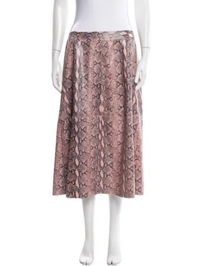 Pre-owned Alice And Olivia Nylon Midi Length Skirt In Pink