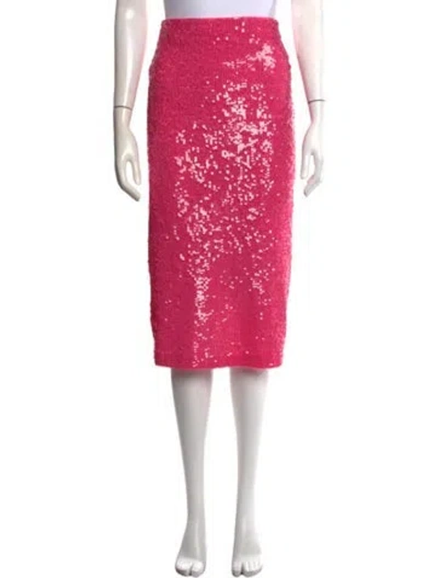 Pre-owned Alice And Olivia Nylon Midi Length Skirt In Pink