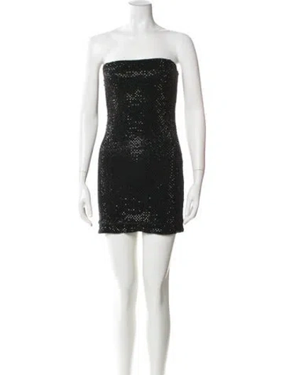 Pre-owned Alice And Olivia Nylon Mini Dress In Black