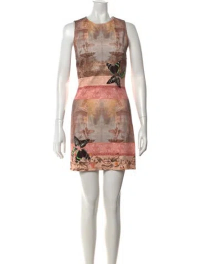 Pre-owned Alice And Olivia Nylon Mini Dress In Neutral