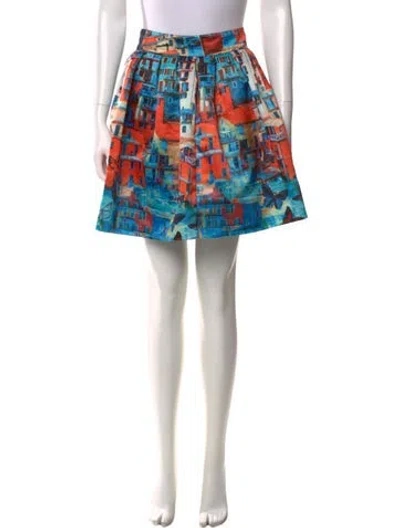 Pre-owned Alice And Olivia Nylon Mini Skirt In Blue