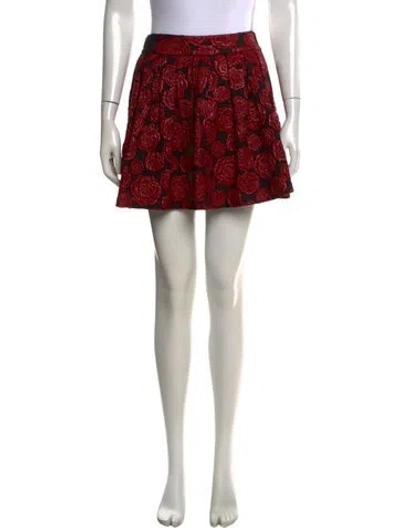 Pre-owned Alice And Olivia Nylon Mini Skirt In Red