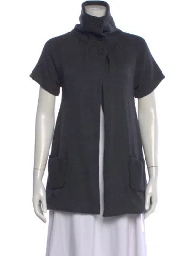 Pre-owned Alice + Olivia Nylon Mock Neck Sweater In Gray