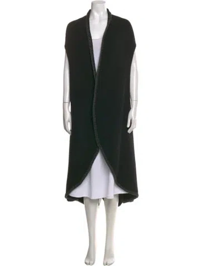Pre-owned Alice And Olivia Nylon Open Front Sweater In Black