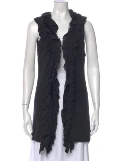 Pre-owned Alice And Olivia Nylon Open Front Sweater In Blue