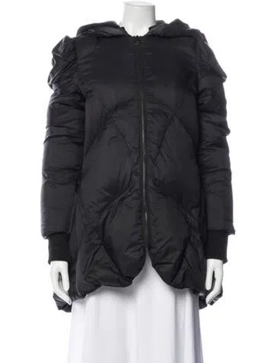 Pre-owned Alice And Olivia Nylon Parka In Black