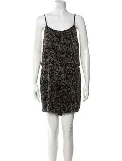Pre-owned Alice And Olivia Nylon Patterned Romper In Black/gold