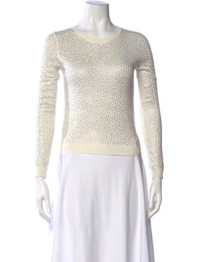 Pre-owned Alice And Olivia Nylon Patterned Sweater In White