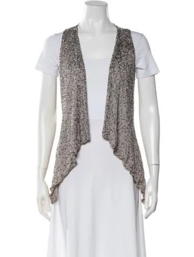 Pre-owned Alice And Olivia Nylon Patterned Vest In Gray