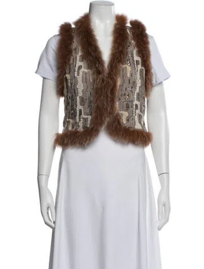 Pre-owned Alice And Olivia Nylon Patterned Vest In Grey