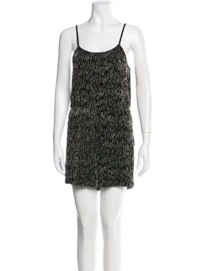Pre-owned Alice And Olivia Nylon Printed Romper In Black