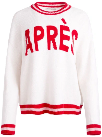 Alice And Olivia Odgen Apres Jumper In Ecru Multi