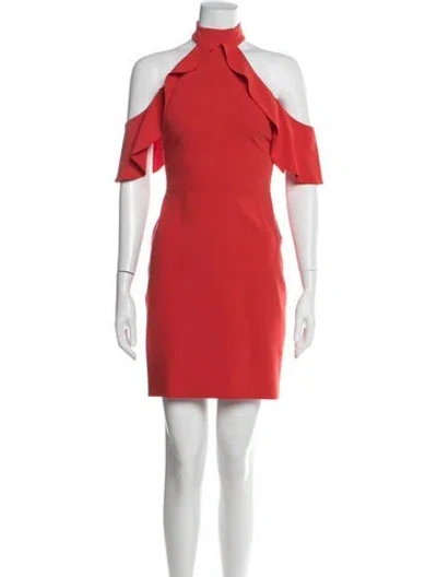 Pre-owned Alice And Olivia Off-the-shoulder Mini Dress In Red