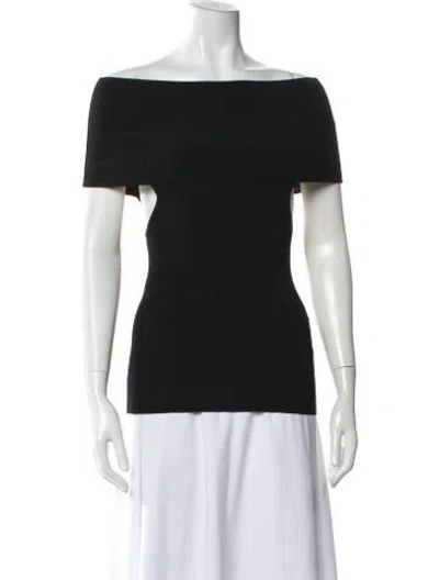 Pre-owned Alice And Olivia Off-the-shoulder Sweater In Blue