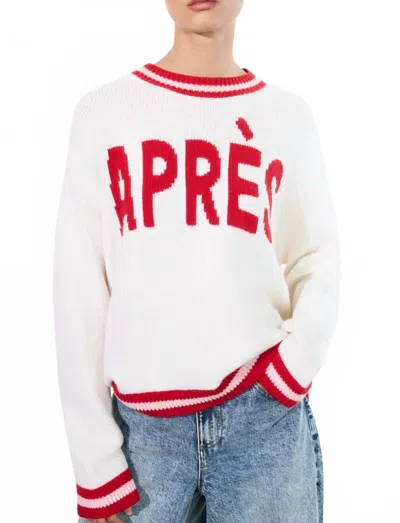 ALICE AND OLIVIA OGDEN APRES PULLOVER SWEATER IN ECRU MULTI