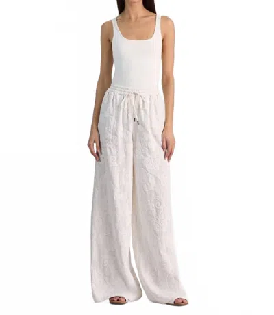 Alice And Olivia Ojai Ultra Wide Leg Pants In Ivory In Yellow