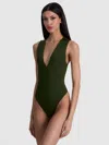Alice And Olivia Olea Bodysuit In Brown