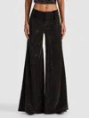 Alice And Olivia Olivia Embellished Wide Leg Pant In Black